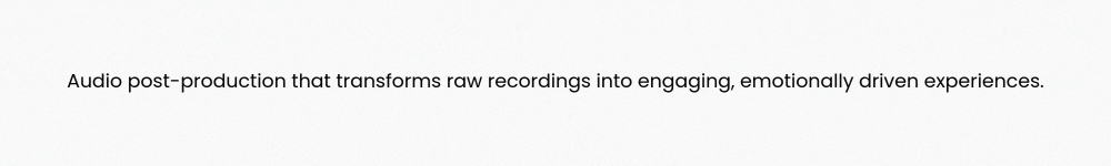 Audio Post Production Service